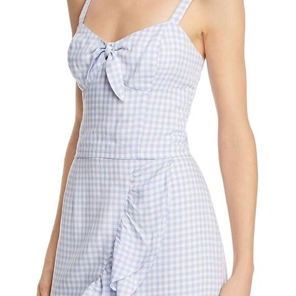 BB Dakota Sky Blue Gingham Crop Top *NWT* - Picture 1 of 2